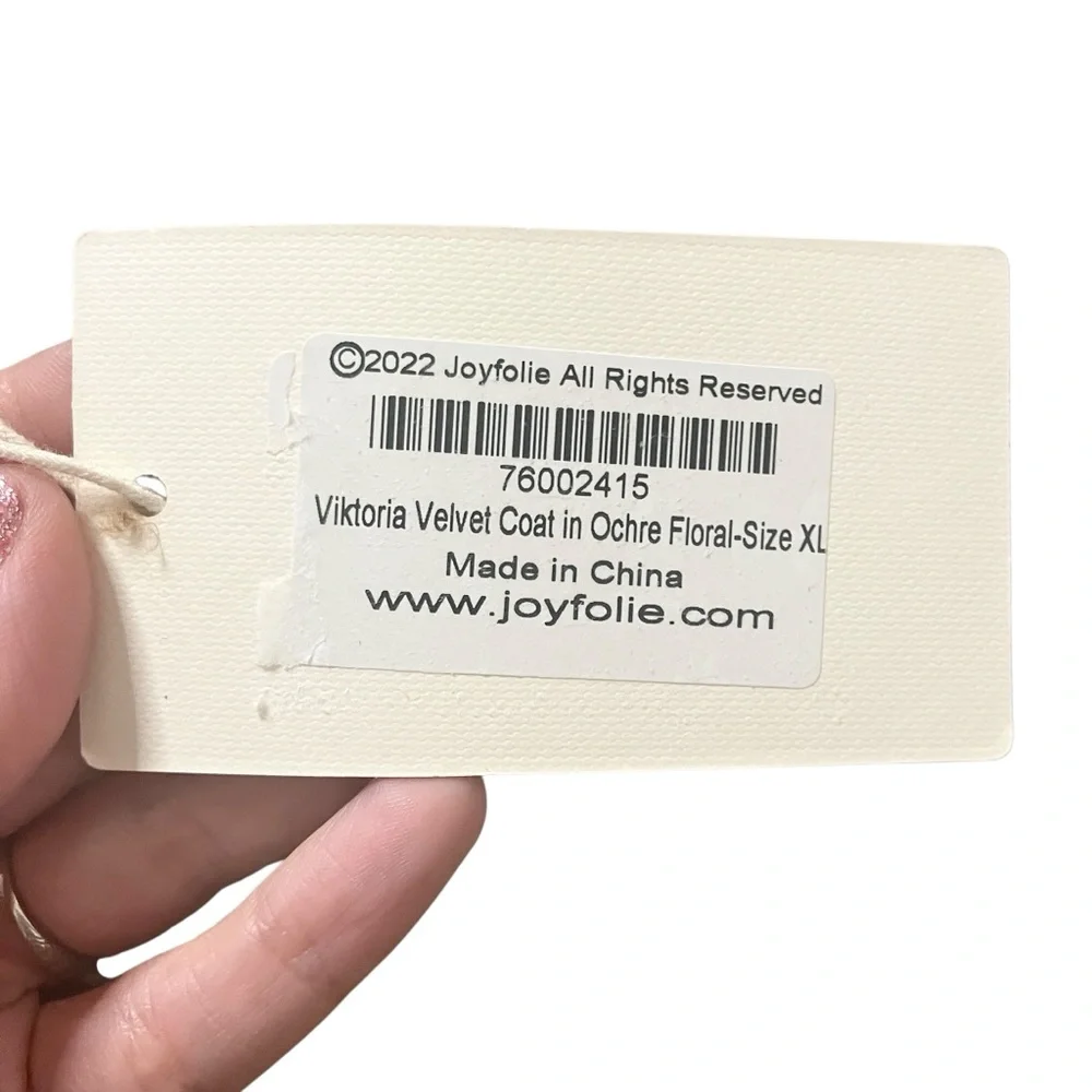 Joyfolie NWT XL Mia Joy Viktoria velvet coat in ochre floral - Picture 11 of 14